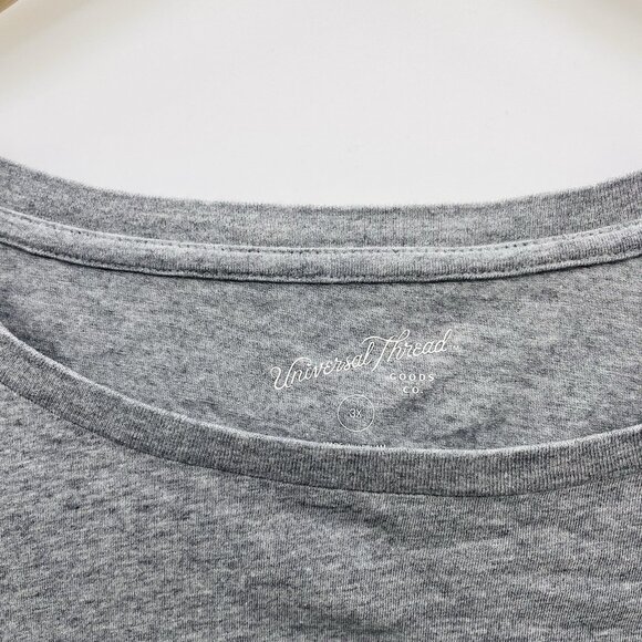 Universal Thread Womens Plus Size 3X Shrunken Short Sleeve T-Shirt in Gray 1362 - Picture 5 of 7